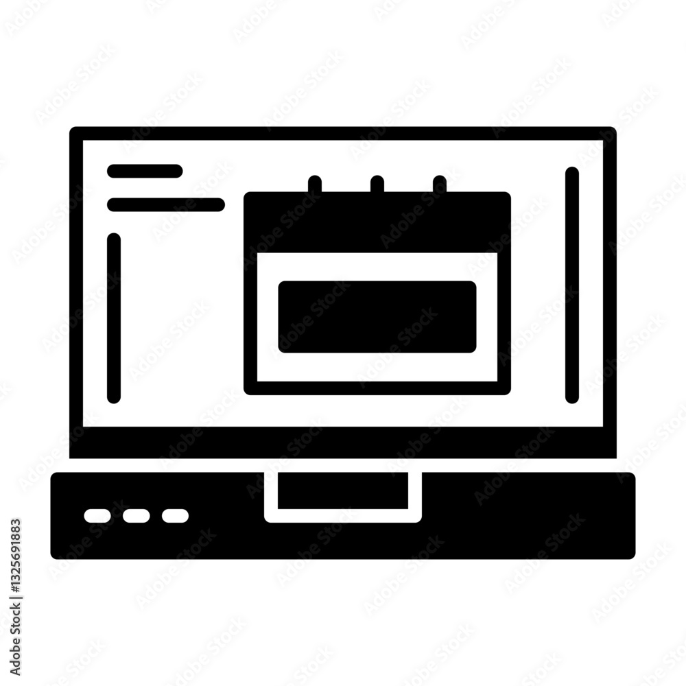 Calendar Laptop Interface Solid Icon Calendar Laptop Interface Solid Icon