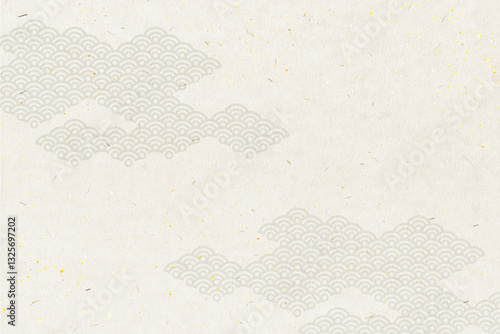 日本の伝統工芸品　波の和柄模様の和紙素材