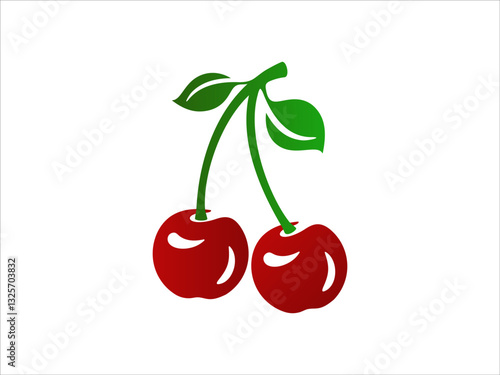 cherry logo icon isolated on white background	
