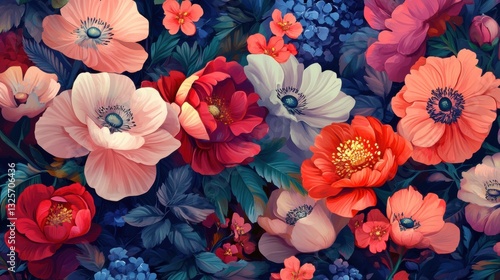 Wallpaper Mural Enchanting Background of Exquisite Flowers Torontodigital.ca