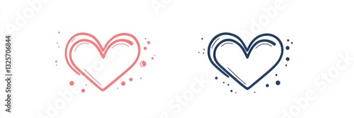 Interlocking Double Hearts Icon: Love Symbol for Favorites and Likes in Varied Styles