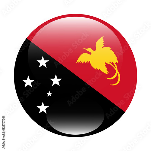 Free Download Flag of Papua New Guinea. Flag icon. Standard color. Circle icon flag. 3d illustration. Computer illustration. Digital illustration. Vector illustration. - GFXLoad