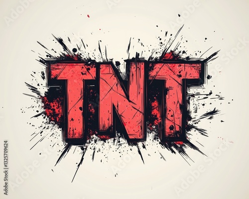 Dynamic TNT Lettermark: Explosive Lettering with Hand-Drawn Font in Bold Design