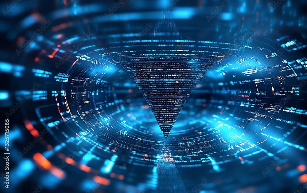 Obraz premium Abstract digital data vortex background