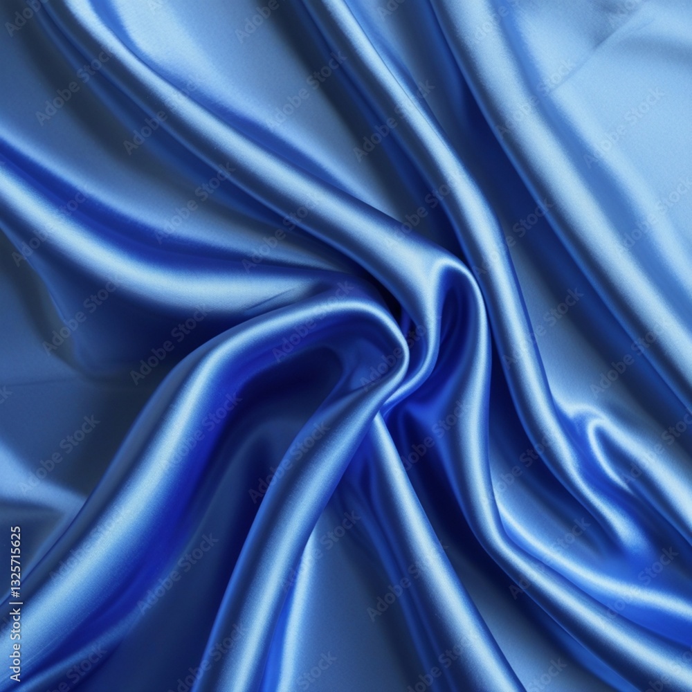 Fototapeta premium Blue white satin silk fabric on transparent background 
