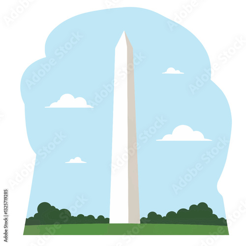 Majestic Washington Monument against blue sky, symbol of history