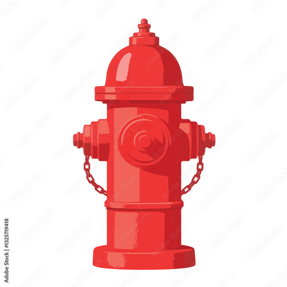 Classic red fire hydrant against white background, functional design Classic red fire hydrant against white background, functional design