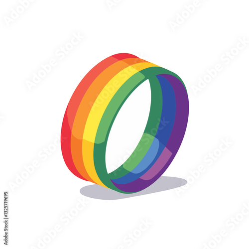 Vibrant pride wristband on white background, symbol of inclusivity