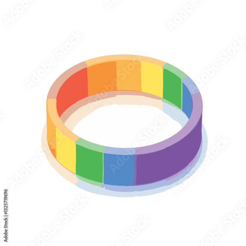 Colorful pride wristband on white background, celebrating diversity