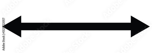 Double arrow icon. Long arrow vector icon. double arrow icon isolated on white background. Exchange arrow icons. Vector illustration. Horizontal dual sided arrow. 