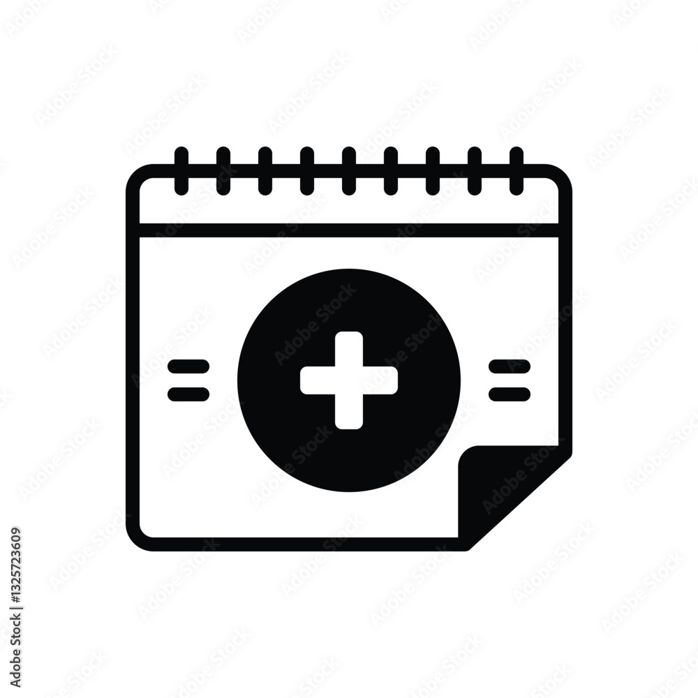 Obraz premium Black solid icon for add calendar