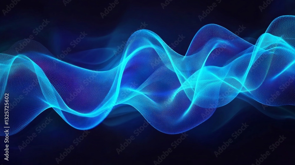 Fototapeta premium Blue Wave Abstract Background with Smooth Fluid Motion Design