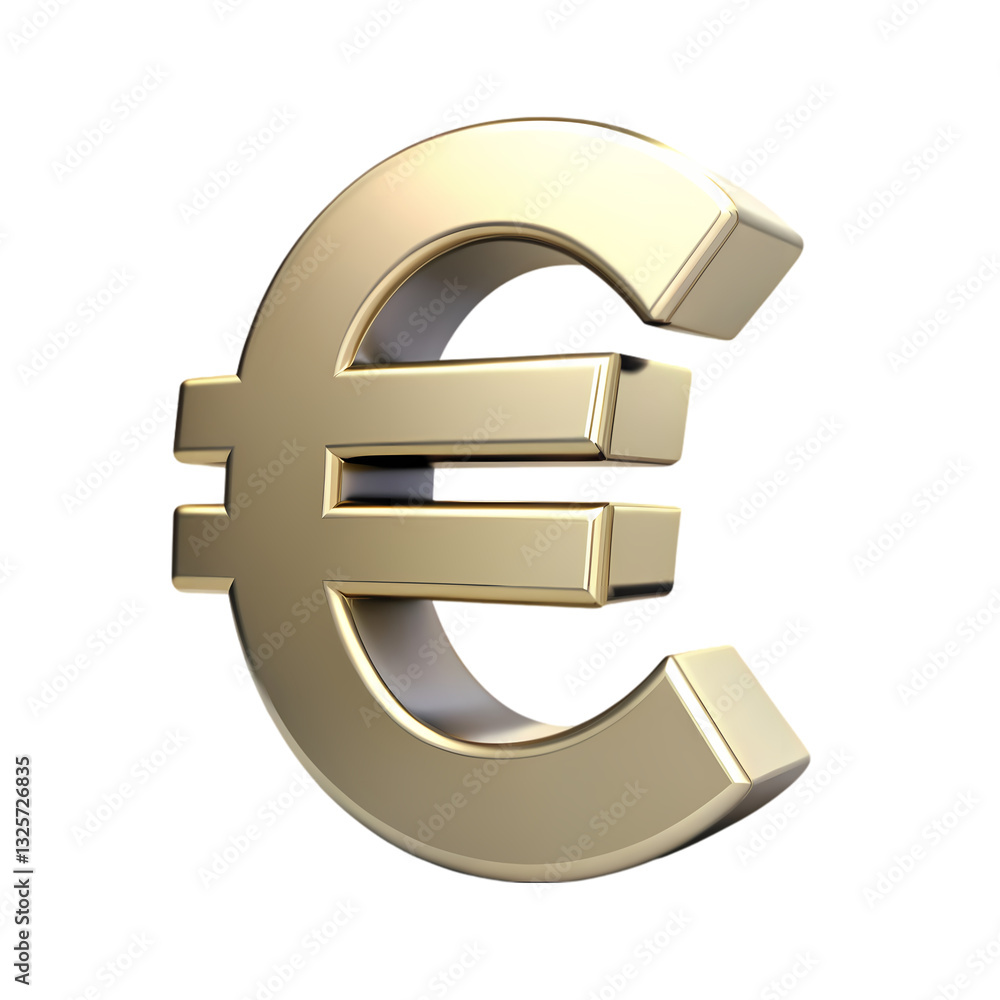 Gold Euro Symbol: Free 3D Render on transparent background Gold Euro Symbol: Free 3D Render on transparent background