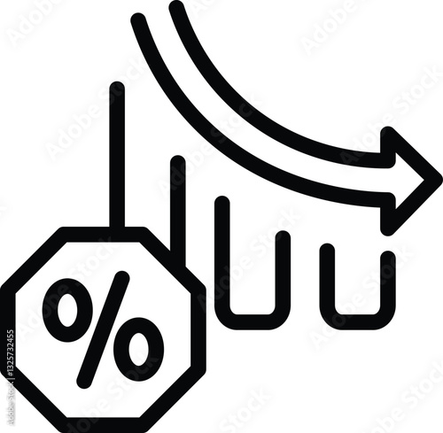 Depreciation and appreciation icon