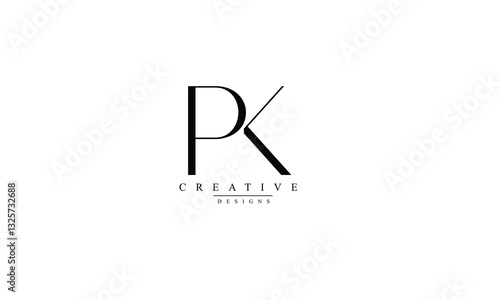 Alphabet letters Initials Monogram logo PK KP P K