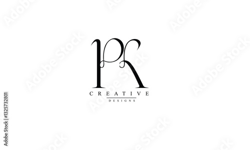 Alphabet letters Initials Monogram logo PK KP P K