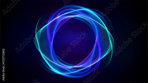 Creative colorful circle dark background Big data technology concept 3D Rendering