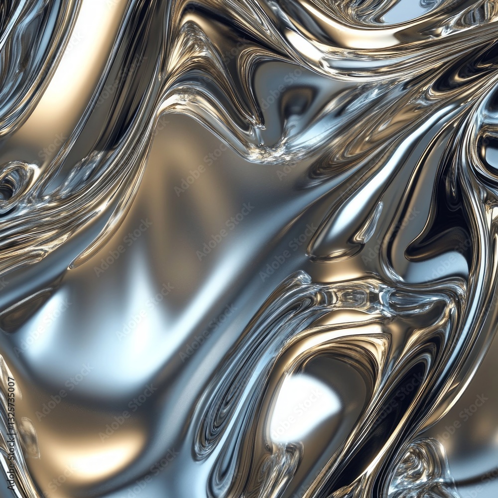 Abstract Reflection in Metallic Surface with Fluid Patterns and Light Abstract Reflection in Metallic Surface with Fluid Patterns and Light