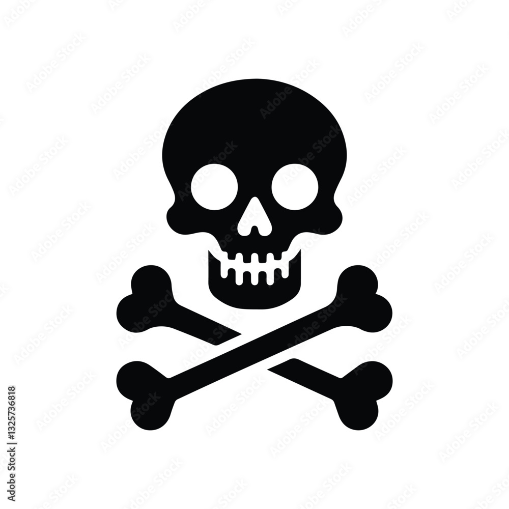 skull and bones icon, poison symbol isolated on transparent background skull and bones icon, poison symbol isolated on transparent background