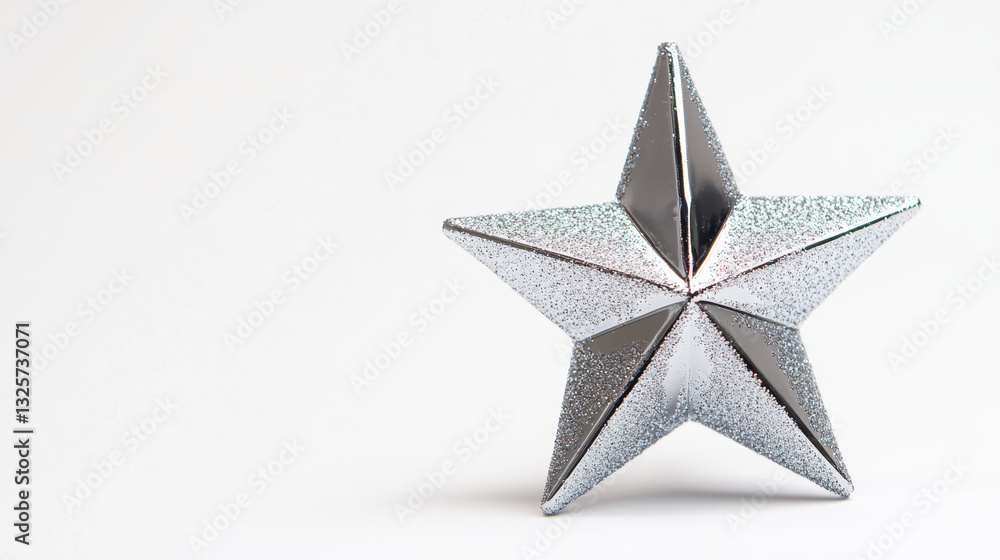 Obraz premium shiny silver star decoration with glittery surface, perfect for festive occasions