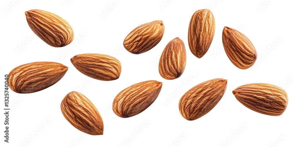 flying almonds isolated transparent background flying almonds isolated transparent background