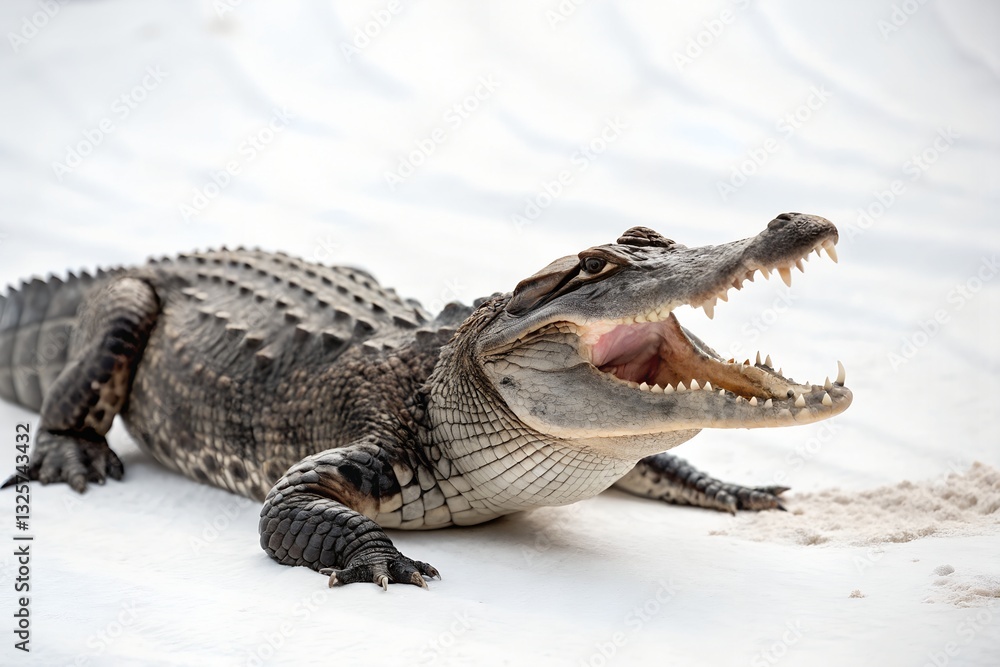 Fototapeta premium alligator with white background