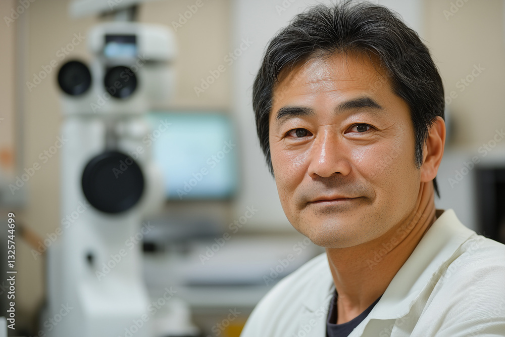 こちらを向いて微笑む白衣を着たドクター こちらを向いて微笑む白衣を着たドクター