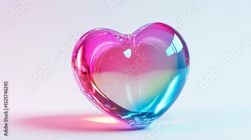 Colorful Glass Heart Displaying a Beautiful Gradient Effect