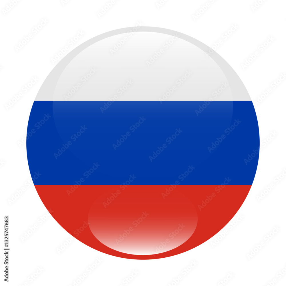 The flag of Russia. Button flag icon. Standard color. Circle icon flag. 3d illustration. Computer illustration. Digital illustration. Vector illustration. The flag of Russia. Button flag icon. Standard color. Circle icon flag. 3d illustration. Computer illustration. Digital illustration. Vector illustration.