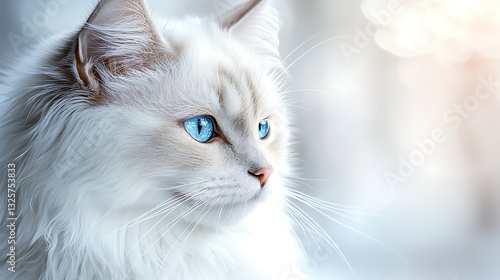 Captivating cat with deep blue eyes and a mysterious gaze