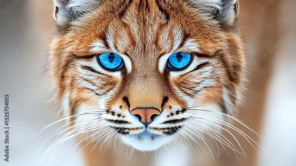 Captivating feline close up with hypnotic blue eyes Captivating feline close up with hypnotic blue eyes