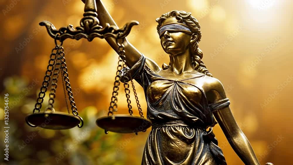 Statue von Justitia mit Waage und Schwert Statue von Justitia mit Waage und Schwert