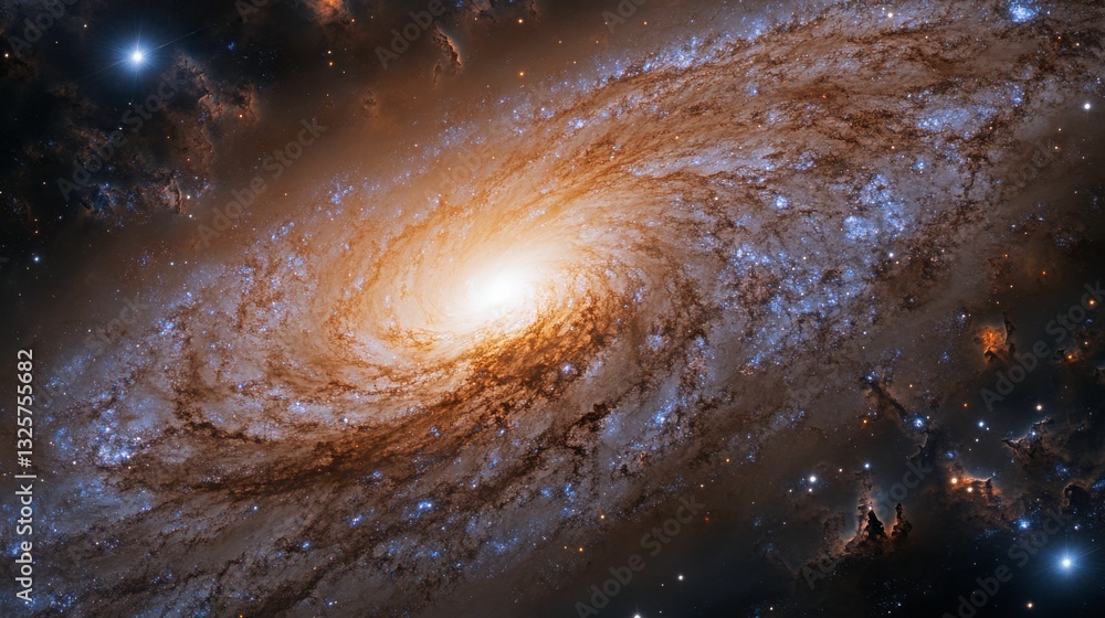 Fototapeta premium Dynamic Imagery of Distant Galaxies with Bright Light