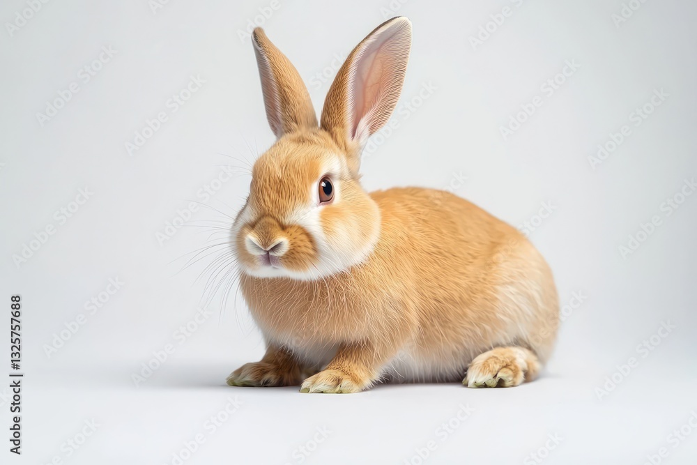 Obraz premium High-quality photograph of a rabbit, natural designs, isolated on white.