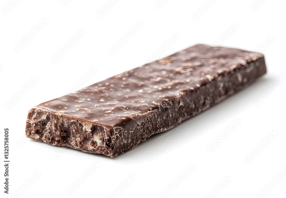 Dark Chocolate Bar with Nuts and Seeds on White Background Dark Chocolate Bar with Nuts and Seeds on White Background