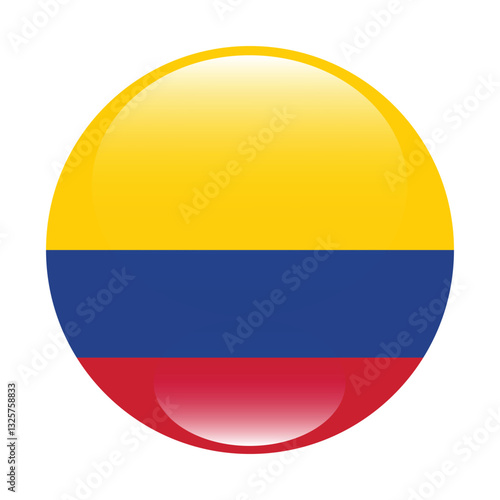 Free Download Colombia circle flag. Button flag icon. Standard color. Circle icon flag. 3d illustration. Computer illustration. Digital illustration. Vector illustration. - GFXLoad