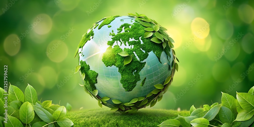 green planet with grass green planet with grass