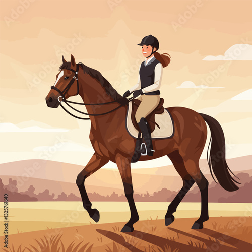 Person Riding Horse in Countryside During Daytime for Equestrian Lifestyle