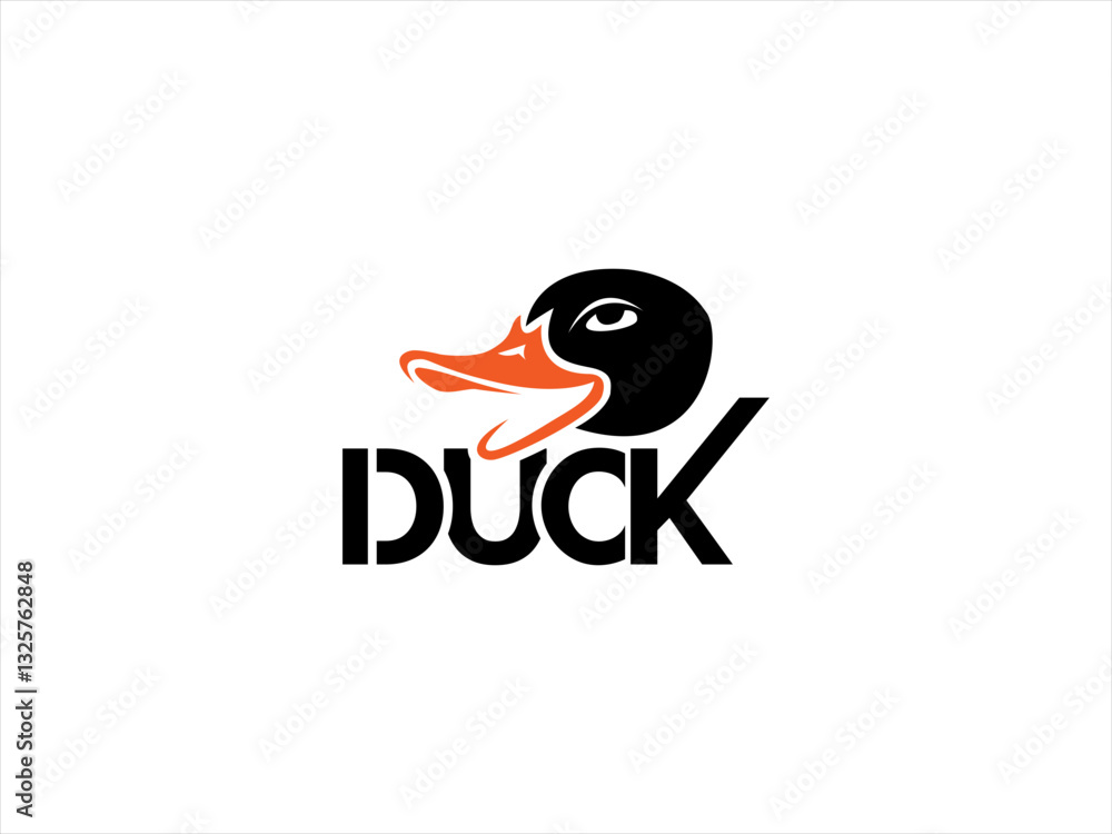 Simple black duck logo design. Simple black duck logo design.