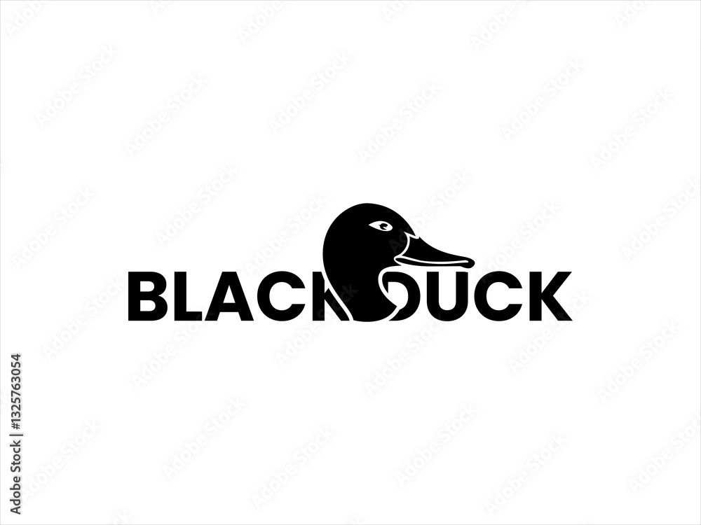 Simple black duck logo design. Simple black duck logo design.