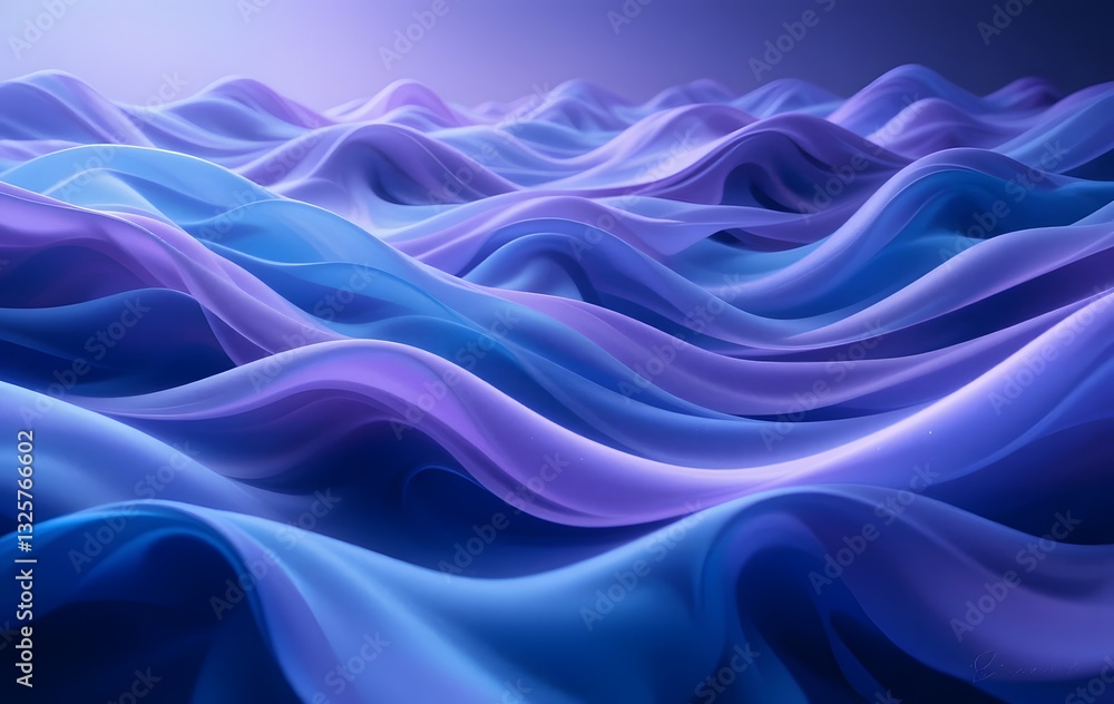 Soft Undulating Waves of Silky Fabric with Glowing Light Effect Soft Undulating Waves of Silky Fabric with Glowing Light Effect