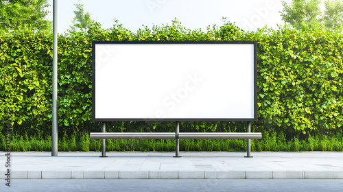 White blank screen sandwich board placed outdoor
