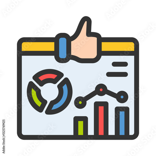 thumb website business analytic filled style