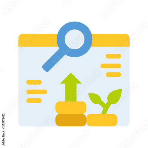 website magnifying glass business analytic flat style