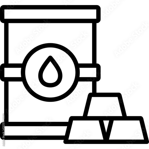 oil and gold commodities icon