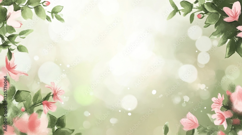Soft Calming Landscape with Blurred Organic Background Soft Calming Landscape with Blurred Organic Background