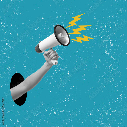 Hand Holding Megaphone, Ready to Speak Up