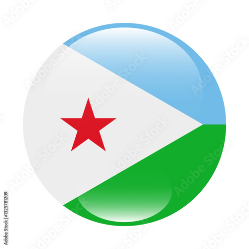 Free Download Flag of Djibouti. Flag icon. Standard color. Circle icon flag. 3d illustration. Computer illustration. Digital illustration. Vector illustration. - GFXLoad