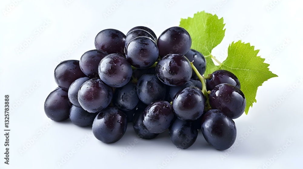 Fototapeta premium purple grapes on a white background