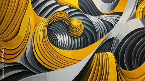 a courageous abstract composition of bold yellow lines representing bravery